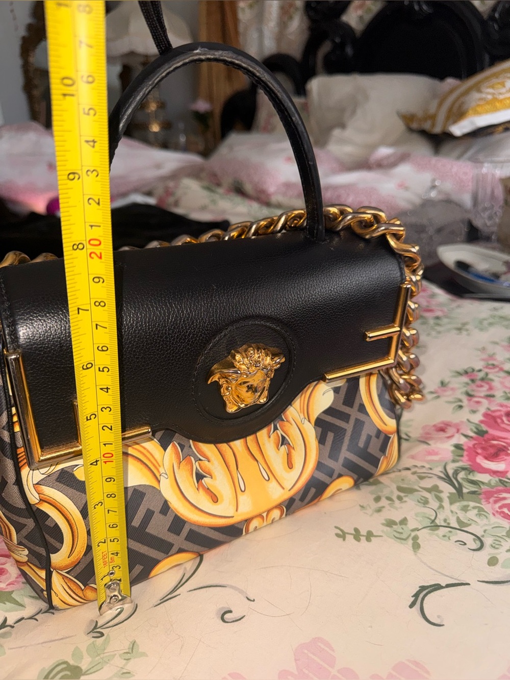 Fendace La Medusa Bag w/ gold chain Fendi & Versace Collaboration 2022 , AS IS - Picture 15 of 17